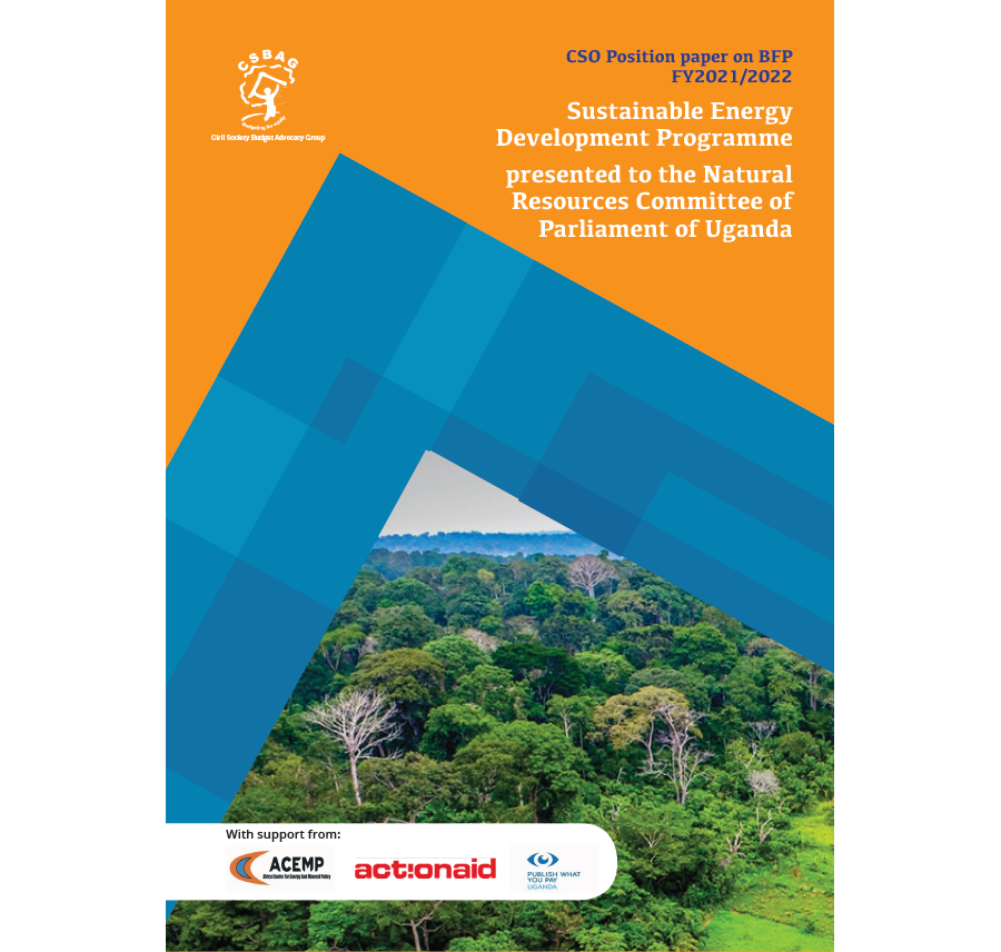 CSO Position paper on the Sustainable Energy Development Programme  NBFP FY 2021/2022