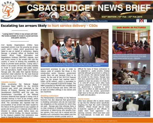 thumbnail of CSBAG BUDGET NEWS 532 24th Feb 2019