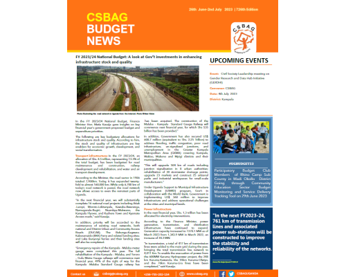 FY 2023/24 National Budget: A look at Gov’t investments in enhancing infrastructure stock and quality