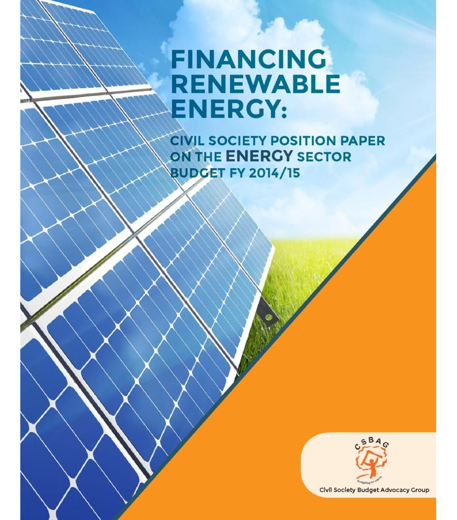 Civil Society Position Paper On The Energy Sector Budget FY 2014/15