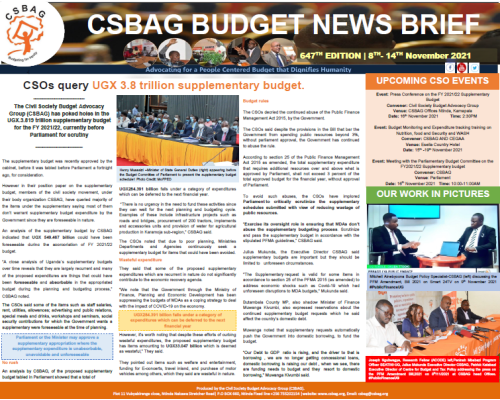 CSOs query UGX 3.8 trillion supplementary budget.
