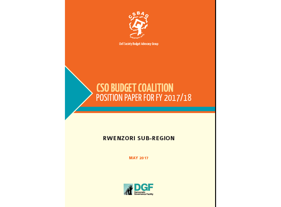 Rwenzori Sub Region CSO Position Paper FY 2017/18 Budget