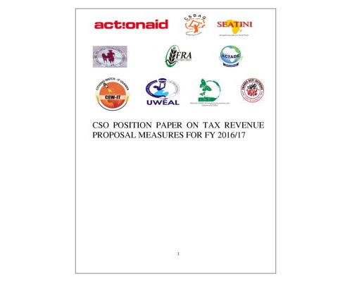 CSO Position Paper On Tax Revenue Proposal Measures For FY 2016/17