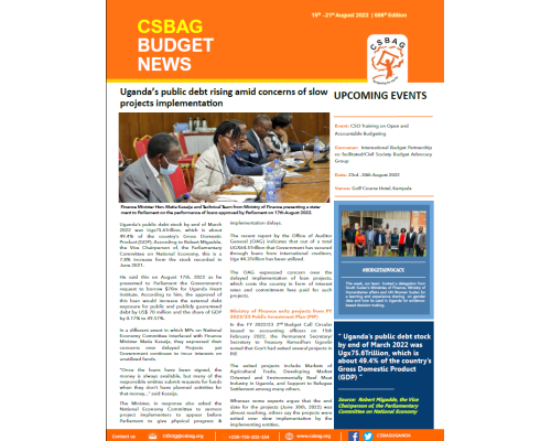 Uganda’s public debt rising amid concerns of slow projects implementation