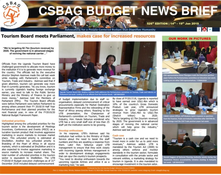 Tourism Board meets Parliament, makes case for increased resources