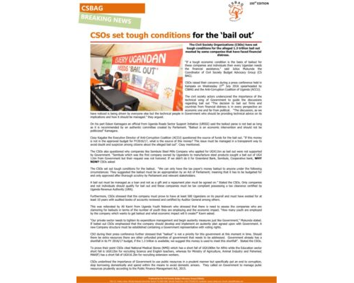 thumbnail of CSOs set tough conditions for the ‘bail out 27th july 2016’