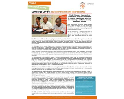 thumbnail of CSOs urge Gov’t to cap exorbitant bank interest rates
