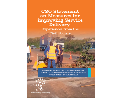 CSO Statement on Measures for improving Service Delivery- Experiences from the Civil Society