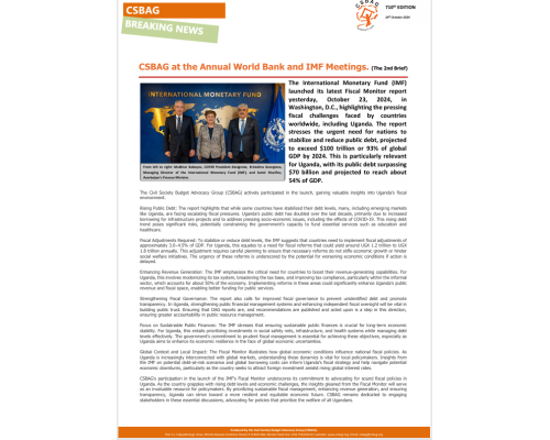 CSBAG at the Annual World Bank and IMF Meetings.