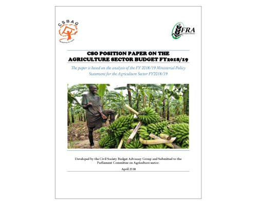CSO Sector Position Paper On The Agriculture Ministerial Policy Statement FY 2018-19