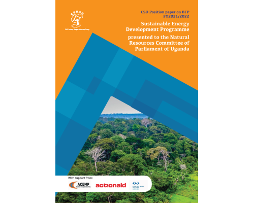 CSO Position paper on the Sustainable Energy Development Programme  NBFP FY 2021/2022