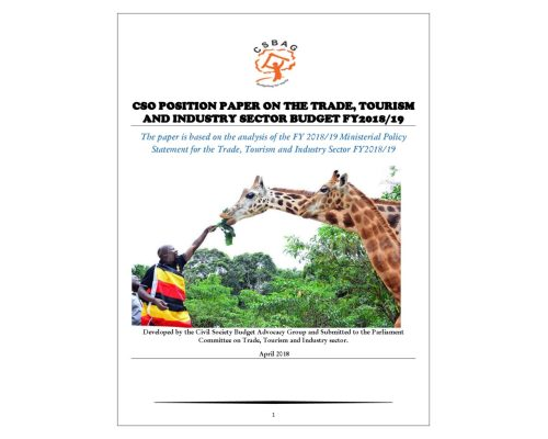 CSO Position Paper On The Trade, Tourism And Industry Sector Budget FY 2018/19