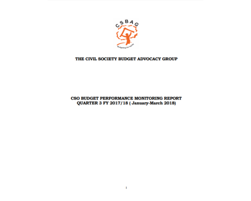 CSO Budget Perormance Monitoring Report Q3 FY 2017/18