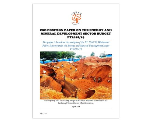 CSO Sector Position Paper On The Energy And Mineral Development Sector Ministerial Policy Statement FY 2018/19