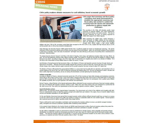 CSOs-policy makers debate measures to curb inflation, boost economic growth