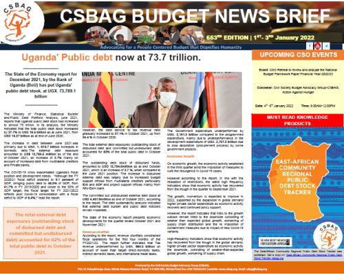 Uganda’ Public debt now at 73.7 trillion.