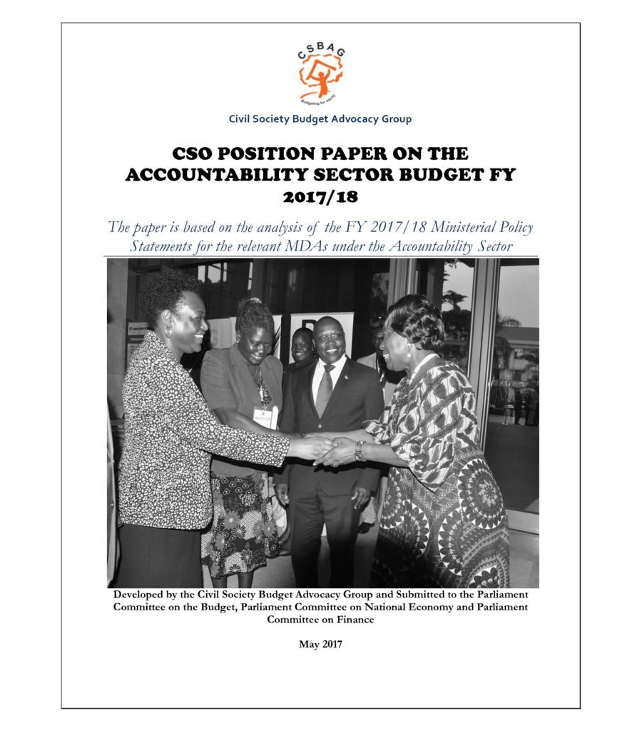 CSO Position Paper On The Accountability Sector Budget FY 2017/18