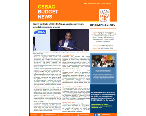 Gov’t collects UGX 133.5b as surplus revenue, amidst economic shocks