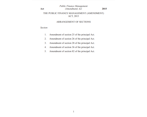 The Public Finance Management (Amendment) Act, 2015