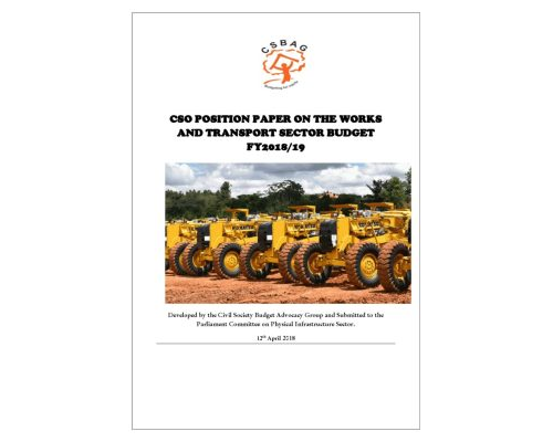 CSO Position Paper On Works And Transport Sector Ministerial Policy Statement Budget FY 2018-19