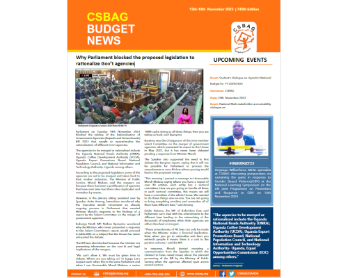 Why Parliament blocked the proposed legislation to rationalize Gov’t agencies