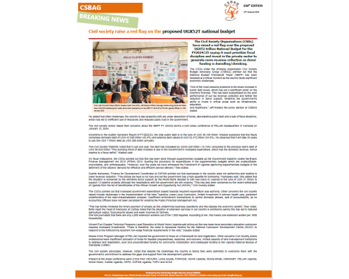 Civil society raise a red flag on the proposed UGX52T national budget