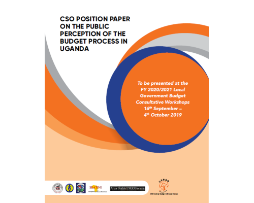 CSO Position Paper On The Public Perception Of The Budget Process In Uganda FY 2020/21