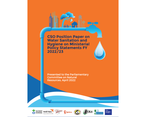 CSO Position Paper on Water Sanitation and Hygiene on Ministerial Policy Statements FY 2022-23
