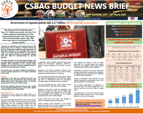 Government of Uganda spends Ugx 2.17 trillion above planned expenditure