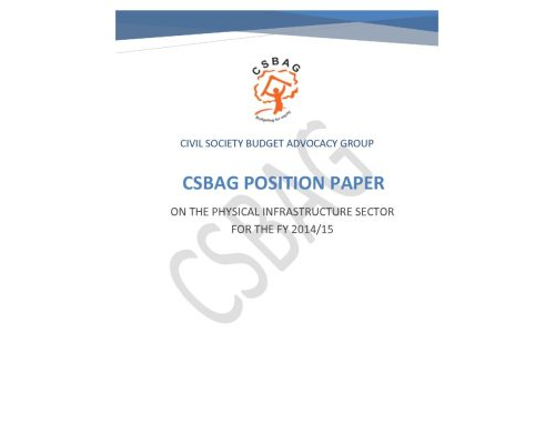 CSBAG Position Paper On Physical Infrastructure FY 2014-15