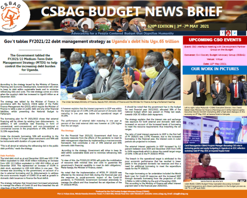 Gov’t tables FY2021/22 debt management strategy as Uganda’s debt hits Ugx.65 trillion