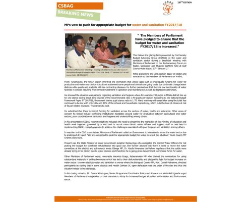 thumbnail of MPs vow to push for appropriate budget for water and sanitation FY2017-18