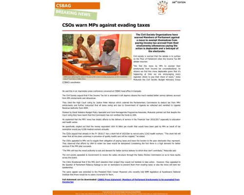 thumbnail of CSOs warn MPs against evading taxes.8th April-2016
