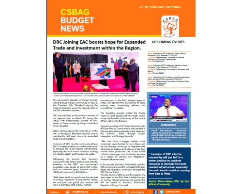 DRC Joining EAC boosts hope for Expanded Trade and Investment within the Region.