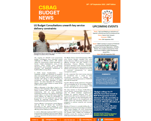 LG Budget Consultations unearth key service delivery constraints