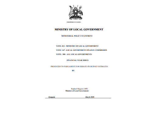 Ministerial Policy Statement Of Inspector Of Government For FY 2020/21