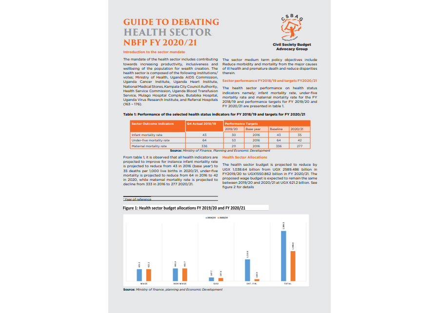 Guide To Debating Health Sector NBFP FY2020/21