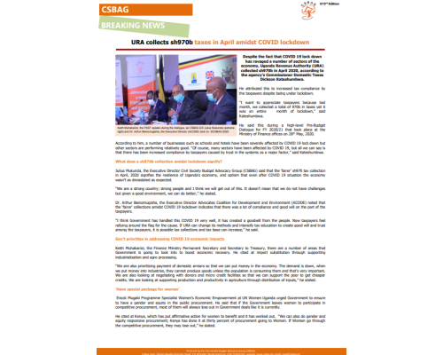 URA collects sh970b taxes in April amidst COVID lockdown