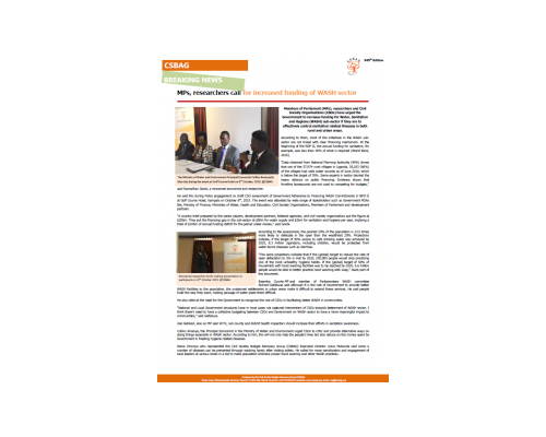 MPs, researchers call for increased funding of WASH sector