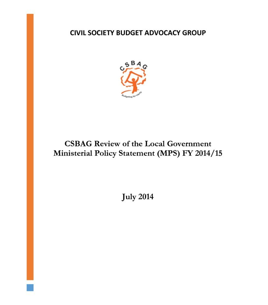 CSBAG Position Paper On Local Governmnt FY2014-15