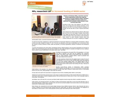thumbnail of CSBAG NEWS UPDATE- MPs, researchers call for increased funding of WASH2