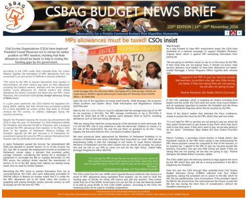 thumbnail of CSBAG BUDGET NEWS.220 20th Nov 2016