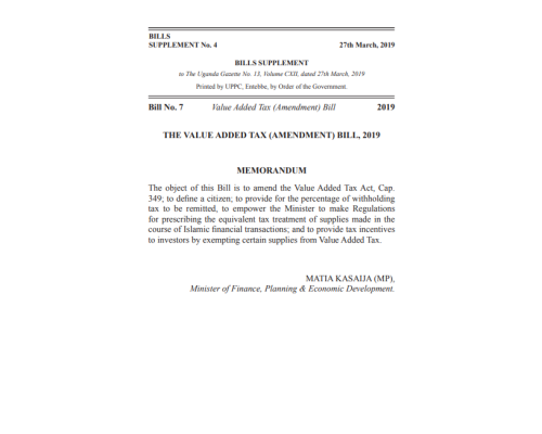 Value Added Tax (Amendment) Bill, 2019