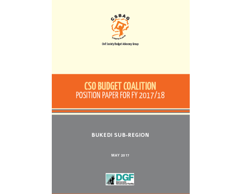 Bukedi Sub Region CSO Position Paper FY 2017/18 Budget