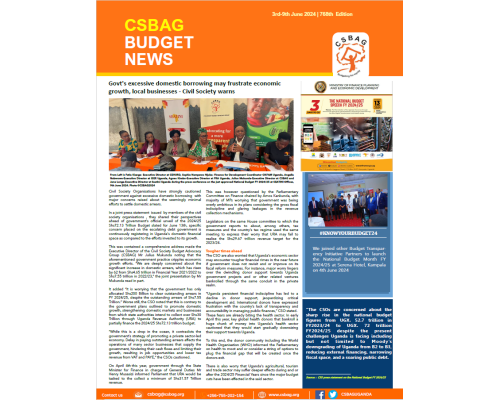 CSBAG Weekly News Letter-Govt’s excessive domestic borrowing may frustrate economic growth, local businesses – Civil Society warns