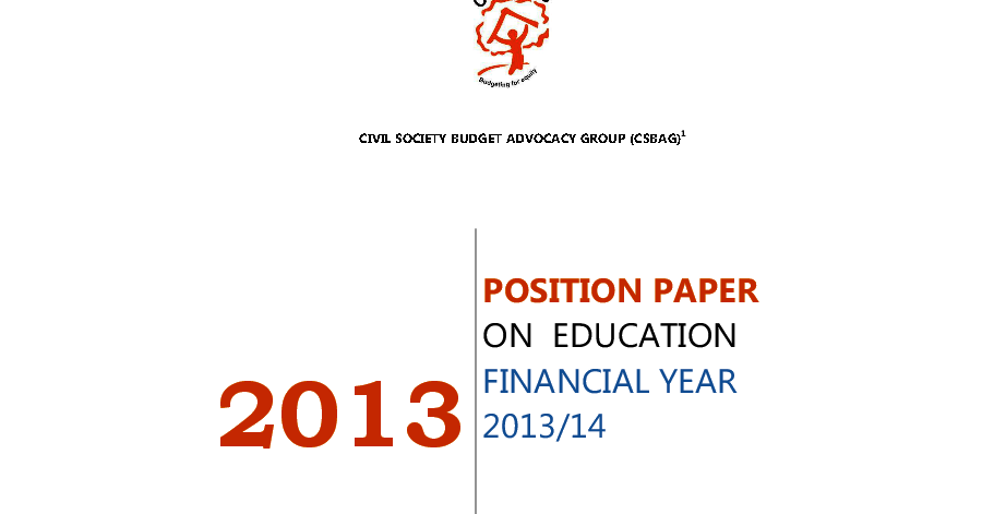 CSBAG Position Paper On Education Sector FY 2013/14 Budget