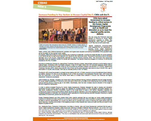 Increase Funding to Key Sectors in Human Capital Dev’t: CSOs ask Gov’t.
