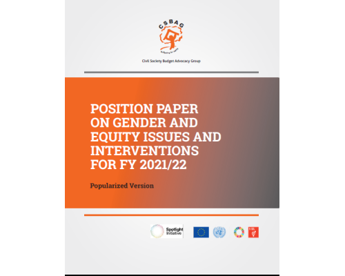 Position Paper on Gender and Equity Issues and Interventions for FY 2021/22