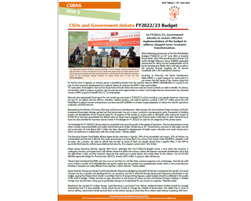 CSOs and Government debate FY2022/23 Budget