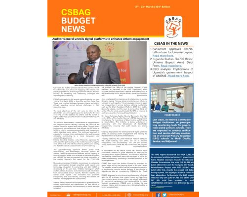 thumbnail of CSBAG BUDGET NEWS. 804 Edition